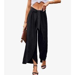 Wrap pants 2X black NWOT‎ Tie front stretchy